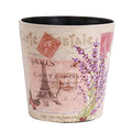 PU Leather Small Trash Can Wastebasket, Round Garbage Container Basket by Unknown