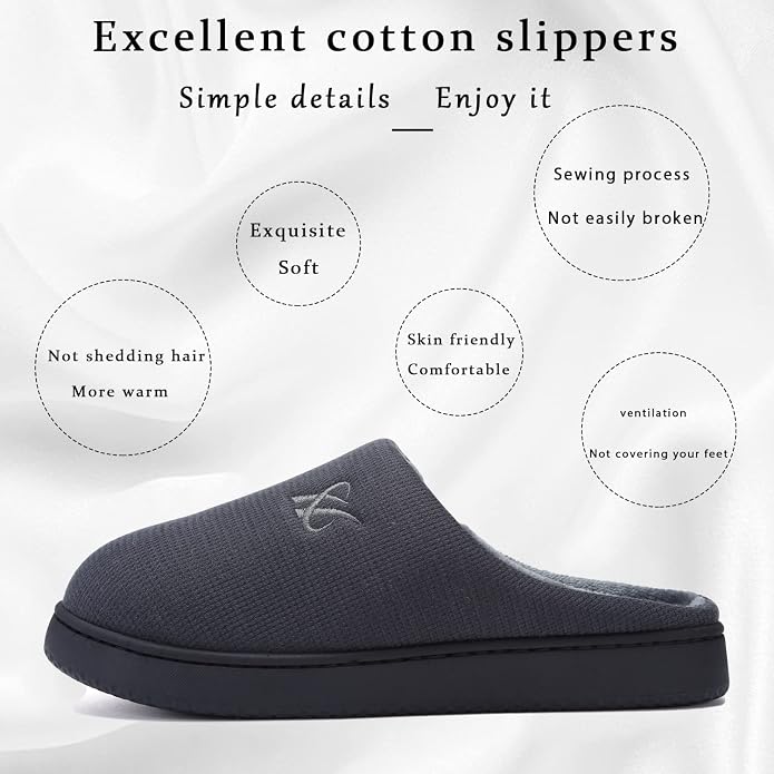 Memory Foam Slippers for Women's and Men's Casual House Shoes - Image 4