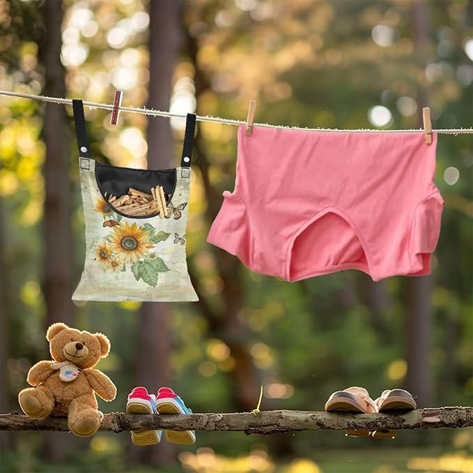 Sunflowers Butterfly Clothespin Bag Clothespin Bag - Image 4