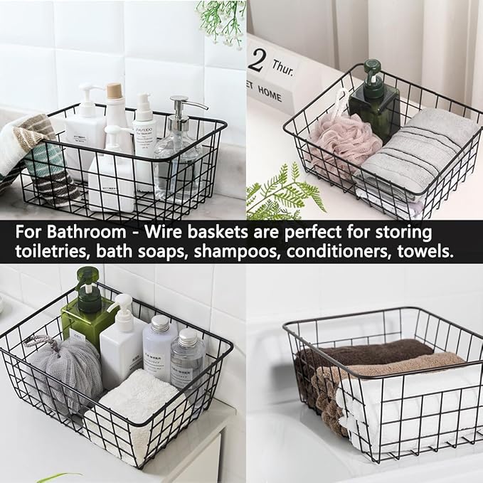 5 Pack Wire Storage Baskets, Premium Pantry Baskets - Image 5