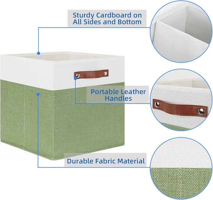Temary 13 Inch Cube Storage Bin 4 Pack Fabric Storage Cubes Fabric Storage Bin - Image 3