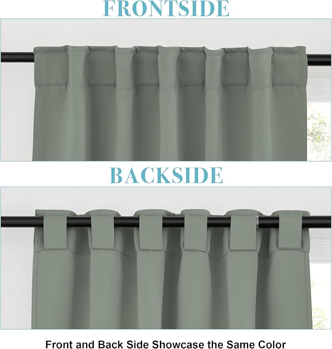 RYB HOME Sage Green Blackout Curtains - Image 6