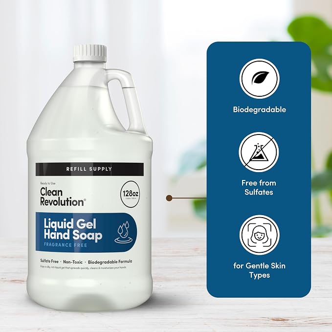 Clean Revolution Liquid Gel Hand Soap, Silky Rich Liquid, Quick Lather - Image 4