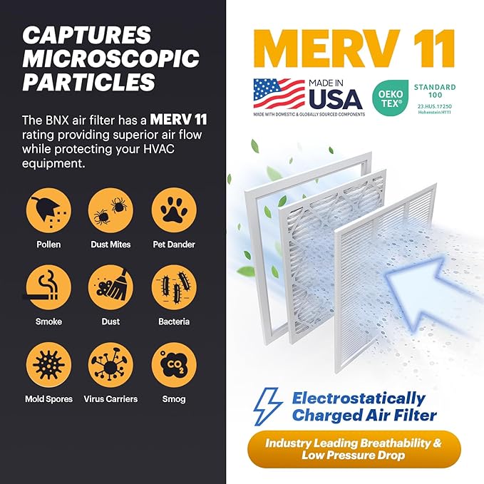 BNX TruFilter 14x14x1 Air Filter MERV 11 - Image 3