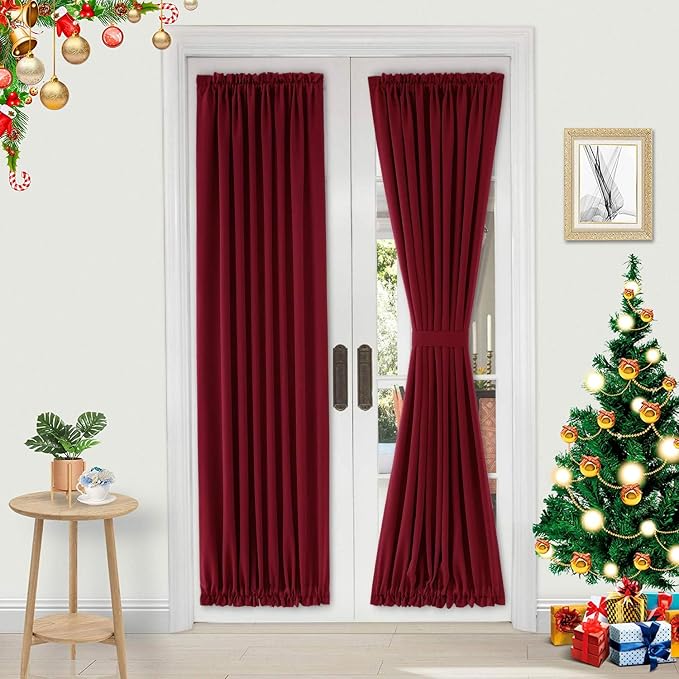 DWCN French Door Curtains – Rod Pocket Thermal Blackout Curtain by DWCN