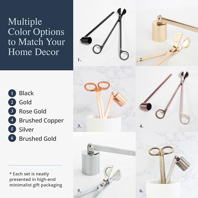 Candle Wick Trimmer and Candle Snuffer Accessory Set – Pick Your Color - Image 6