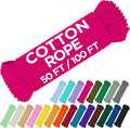 TECEUM Cotton Rope 3/16” – 100 FT – Strong All-Purpose Braided Rope – Natural by TECEUM