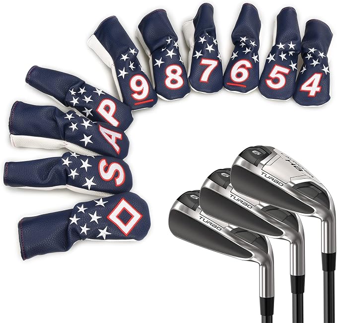 Blue and White Stars Hybrid Iron Head Covers - Image 5