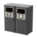 Outdoor Double Barrel Trash Can, Waterproof Resin Garbage Can by OutdoorLivingPerfected