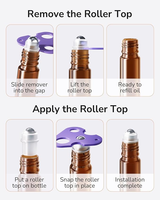 ULG 48-Pack Essential Oil Roller Bottles 10ml, Empty Bottles - Image 6