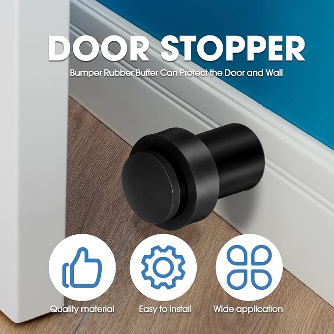 Chumia 20 Pcs Door Stopper Mounted Floor Stops Stainless Steel Cylindrical - Image 4