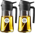 YARRAMATE 2Pcs 16oz/470ml Olive Oil Dispenser, Food-grade 2 in 1 Oil Glass by YARRAMATE