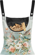 Hummingbird Floral Clothes Pin Bag to Hang On Line Reusable Clothespin Holder by CREAMIC