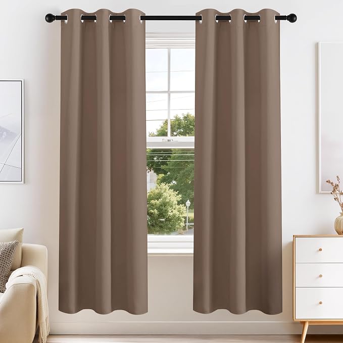 PONY DANCE Blackout Curtains for Bedroom 63 Inch Length 2 Panels Set, Thermal by PONYDANCE