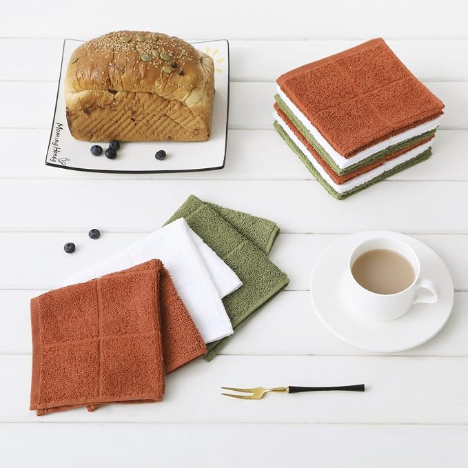 Glynniss Kitchen Dish Cloths Highly Absorbent Dish Rags 100% Cotton Wash Cloths - Image 5