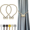 Hion Magnetic Curtain Tiebacks Beige 2pcs, Curtain Tiebacks Buckles Holdbacks by Hion