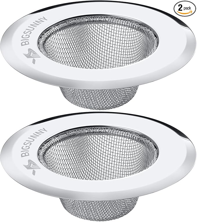Mesh Sink Strainer Set of 2, MSY BIGSUNNY Stainless Steel Kitchen Sink Strainer by MSYBIGSUNNY