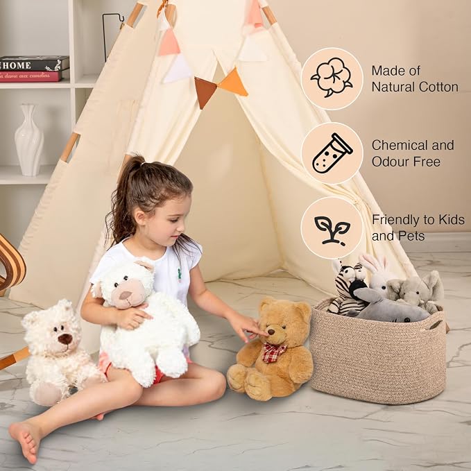 Woven Cotton Rope Storage Basket - Image 6