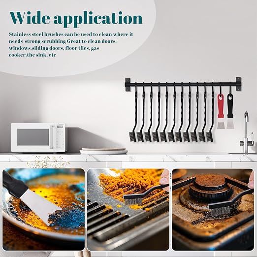 20 Pcs Mini Wire Brush Stainless Steel Brush Set, Curved Handle Masonry Brush - Image 5