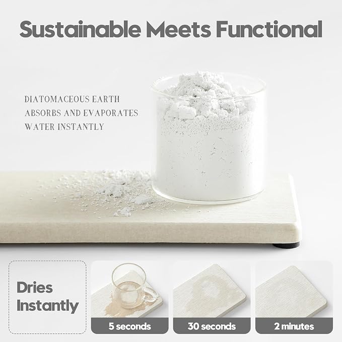 2PCS Bathroom Sink Vanity Trays, Water Absorbing Diatomite Stone Drying Soap - Image 4