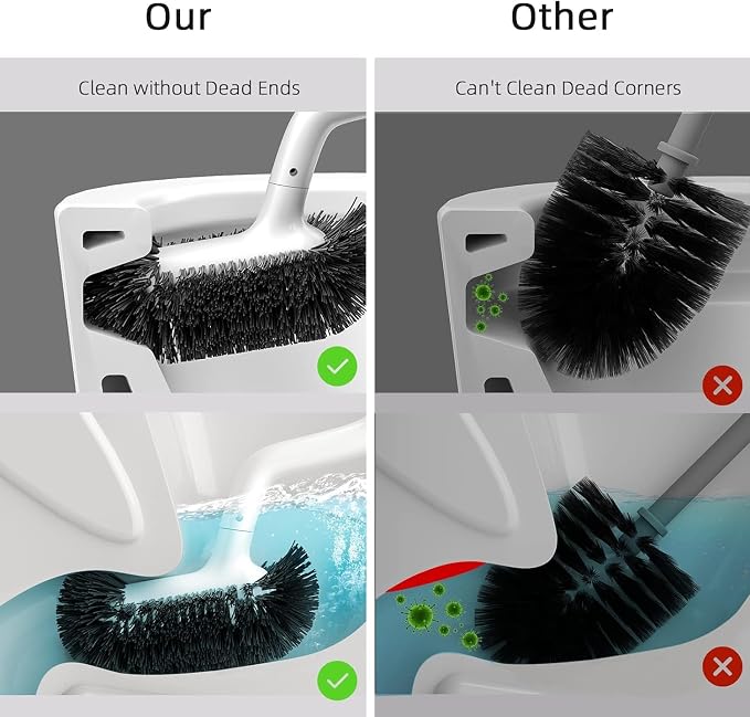 HAMITOR Toilet Bowl Brush Holder Set: Bathroom Deep Cleaning Toilet Cleaner - Image 3