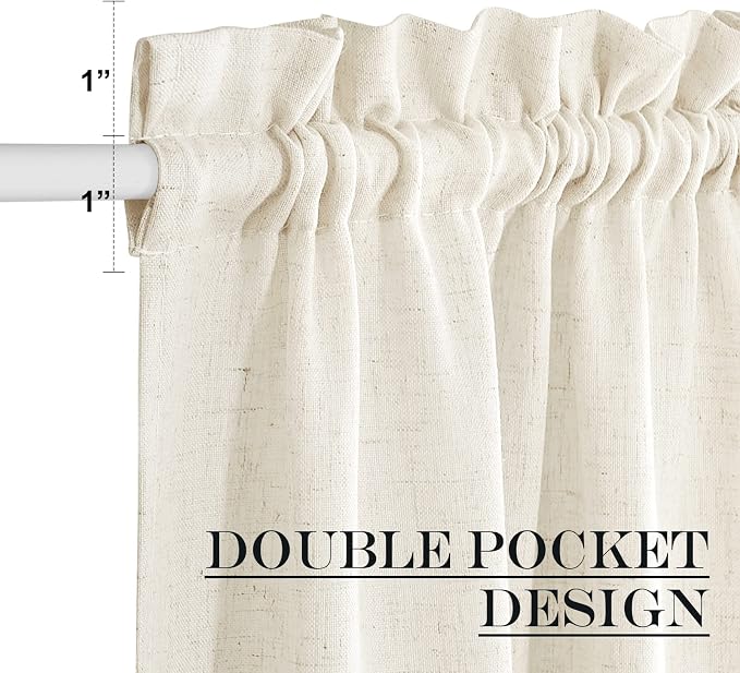 NICETOWN Natural Door Curtain for French Door, Thick Linen Blended Light - Image 5