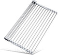 Tomorotec Stainless Steel Roll-Up Dish Drying Rack Marble Color Silicone Edges by Tomorotec
