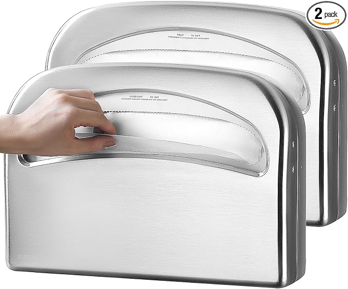 2 Packs Toilet Seat Cover Dispenser Wall Mount Commercial, Half Fold Toilet by Gorlary