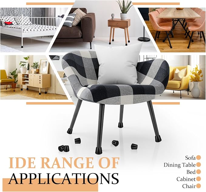 1-1/2” Round Rubber Chair Leg Tips Caps, Chair Leg Floor Protectors, Non-Slip - Image 5
