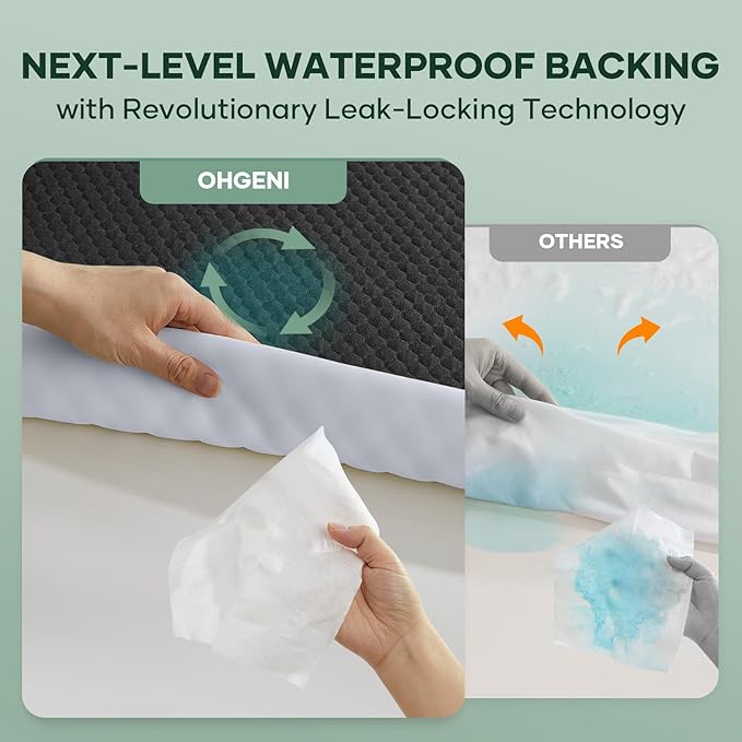 OhGeni 100% Waterproof Mattress Protector, Twin XL Size Mattress Pad, Fits - Image 4