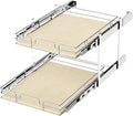 ROOMTEC 2 Tier Individual Pull Out Cabinet Organizer 19½"W x 21½"D, Slide Out by ROOMTEC