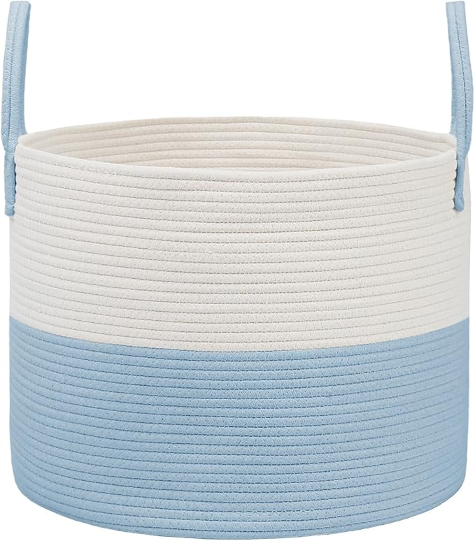 Woven Blanket Basket, 65L Large Rope Storage Bin by JMvicyroam