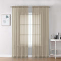 Chyhomenyc Taupe Sheer Curtains 78 Inches Long 2 Panels Set by Chyhomenyc