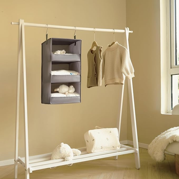GRANNY SAYS 3-Shelf Hanging Closet Organizer and Storage, Collapsible Hanging - Image 5