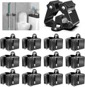 3-H Stainless Steel Broom Holder Wall Mount 12-Pack- Heavy Duty Mop Organizer by 3-H