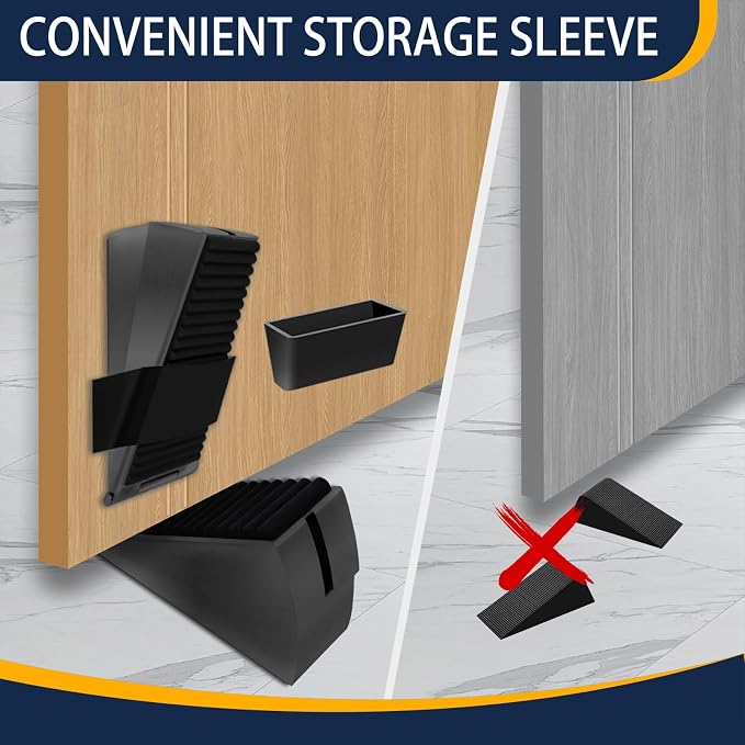 Heavy Duty Door Stopper Adjustable Spring Large Stoppers Wedge, Tall up to 3 - Image 6