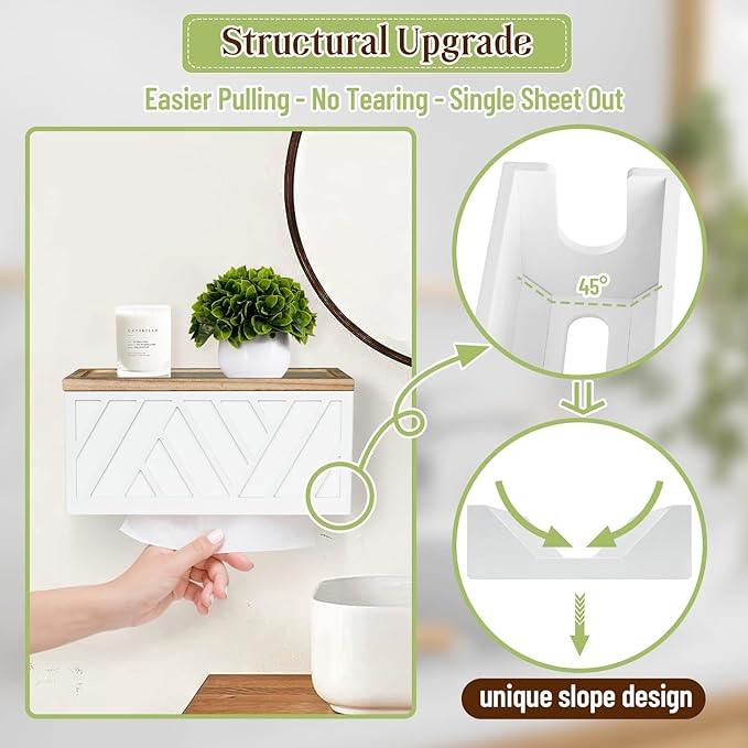 Set of 2 Paper Towel Dispenser Wall Mount, Paper Towel Holder Wall Mounted - Image 4