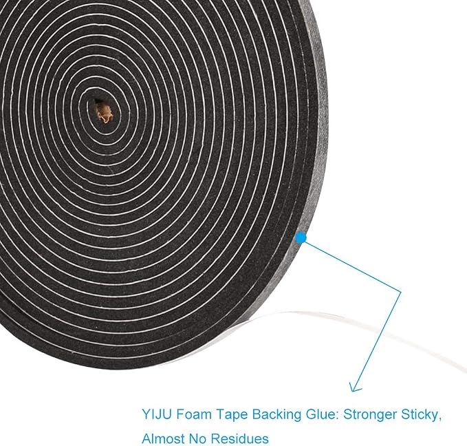 2 Rolls Weather Stripping, 1/4 Inch Wide X 1/8 Inch Thick Foam Seal Tape High - Image 5