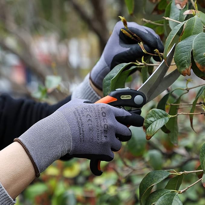 LOCCEF Safety Work Gloves MicroFoam Nitrile Coated-12 Pairs, Seamless Knit - Image 4