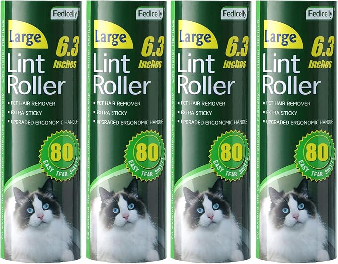 Fedicelly Large Lint Rollers Pet Hair Extra Sticky Refills, Mega Value Set 6.3 by Fedicelly
