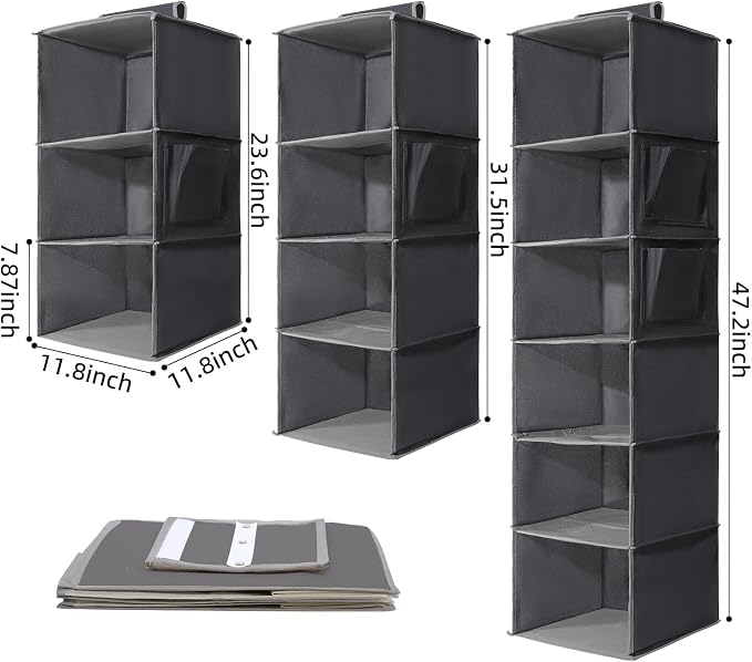 2-Pack Hanging Organizer, 4-Shelf Closet Shelves - Image 2