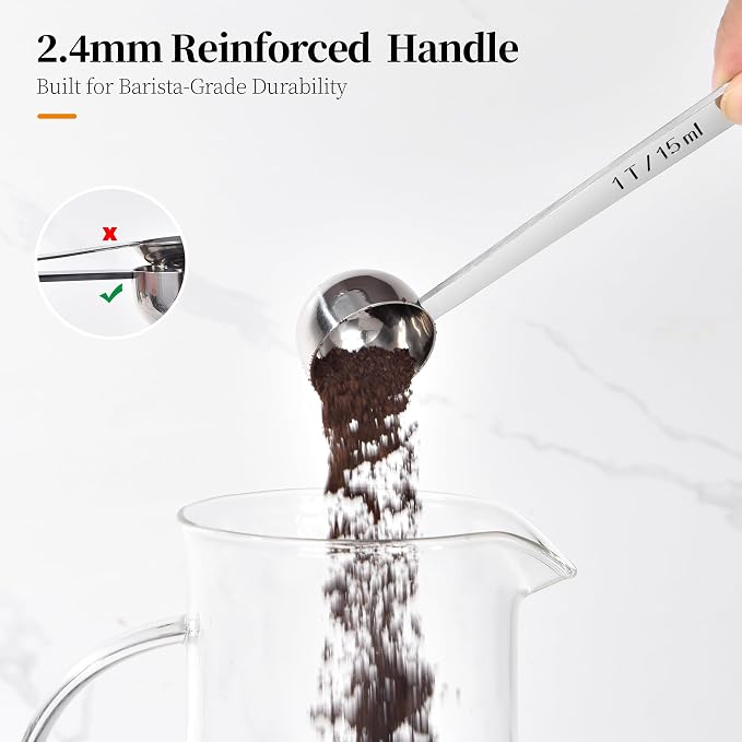 Long Handle Coffee Scoop: 5.64 Inch 18/8 Stainless Steel 1 Tablespoon Metal - Image 8