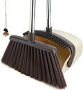 Broom and Dustpan Set with Long Handle, Heavy Dust Broom and Dustpan Combo by XXFLOWER