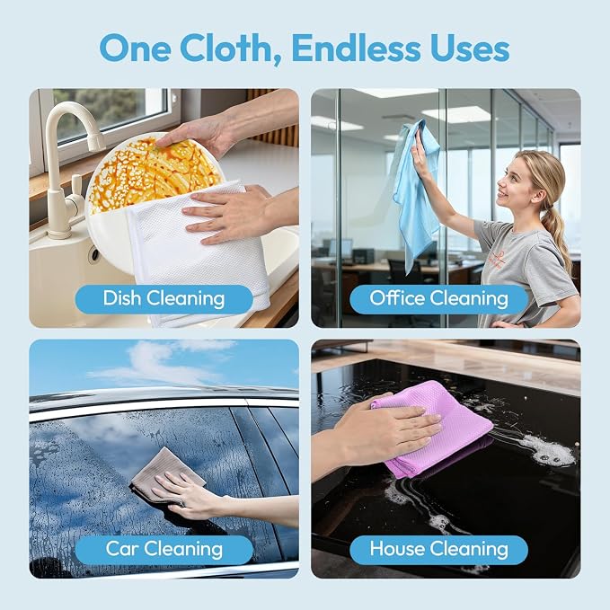 Nanoscale Microfiber Cloths 15.55”x 15.55”, Glass Window Mirror Stainless Steel - Image 5