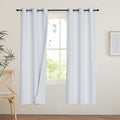 PONY DANCE White 100% Black Out Curtains 63 inch Length, Thermal Insulated by PONYDANCE