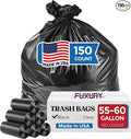 Fuxury 55-60 Gallon Trash Bags Heavy Duty, 38 x 58" Extra Large Black Trash Bags by Fuxury