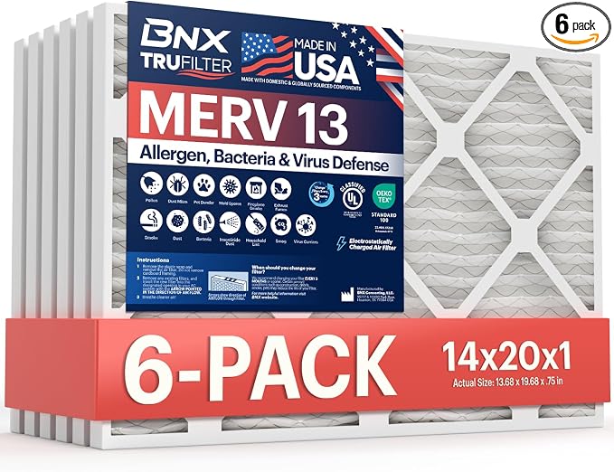 BNX TruFilter 14x20x1 Air Filter MERV 13 by BNX