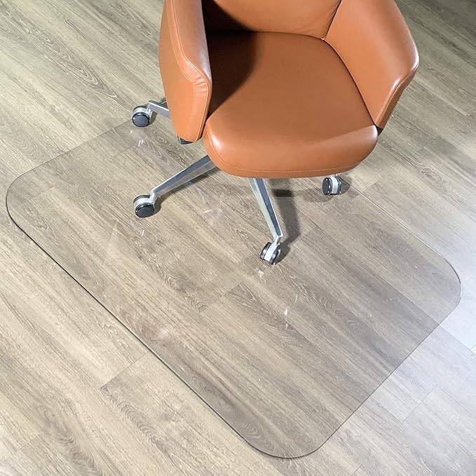 Crystal Clear 1/5" Thick 54" x 32" Heavy Duty Hard Chair Mat, Can be Used on - Image 2