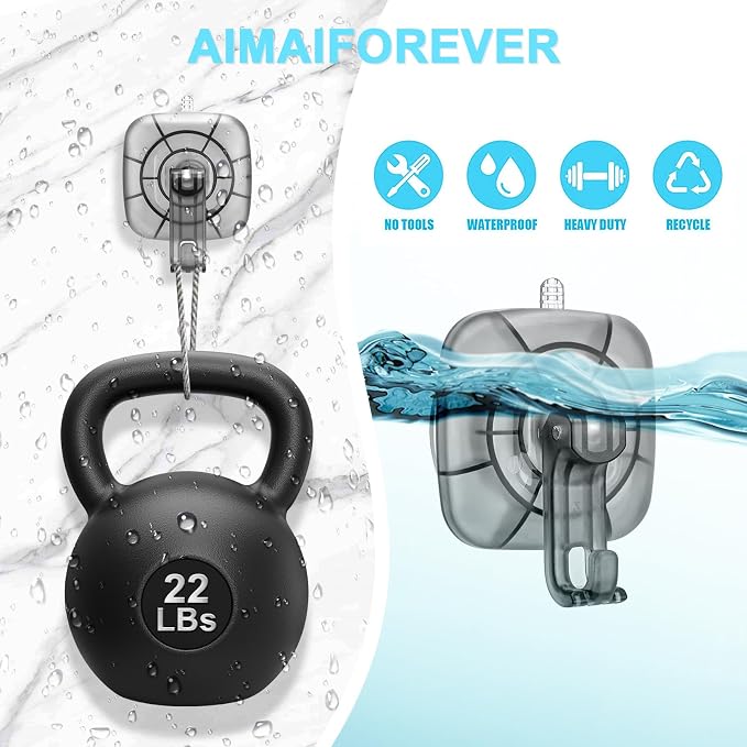 22 lb Heavy Duty Suction Cup Hooks 4 Pack - Image 7