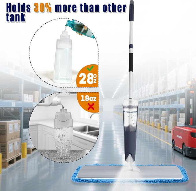 24" Microfiber mop for Floor Cleaning System, Commercial Heavy-Duty Wet Dry mops - Image 2